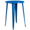 Emma and Oliver Commercial Grade 30" Round Metal Indoor-Outdoor Bar Table Set, 2 Backless Stools